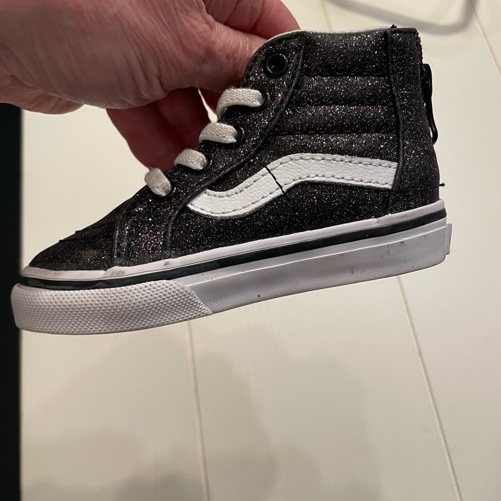 Vans Toddler Black Glitter High-Top Sneakers